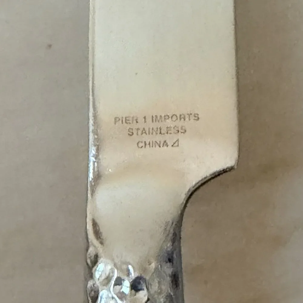 3pc Pier 1 Imports Hammered Dinner Knives 9” Stainless